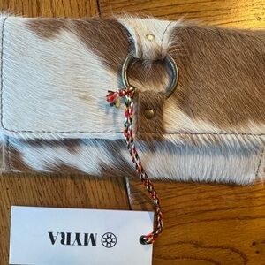 Myra Bag Brown and White Fur Wallet